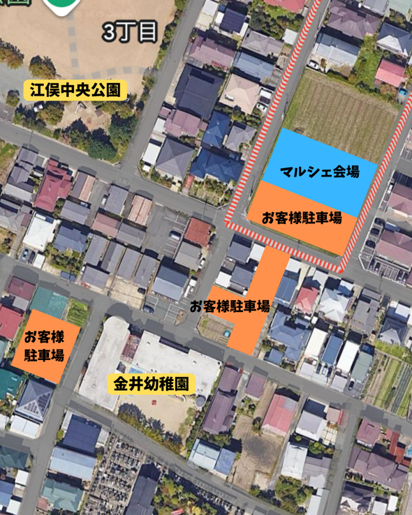 親子deマルシェ会場・駐車場